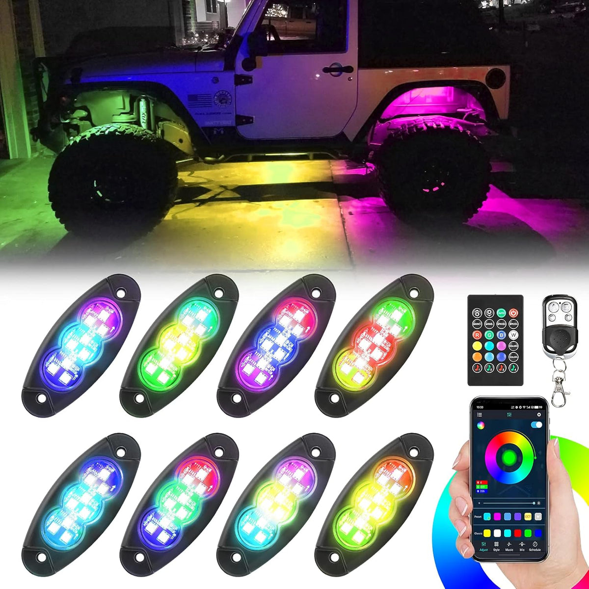 6 PCS LED Car Underglow Light Kit D508