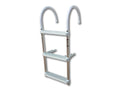 White 3 Steps Aluminum Polyethylene Boat Boarding Ladder Q650888