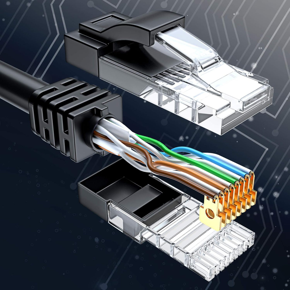 Cat6 Ethernet Cable 10ft Pure Copper LAN UTP RJ45 Network Cable Multicolor 24 Pack Q953327
