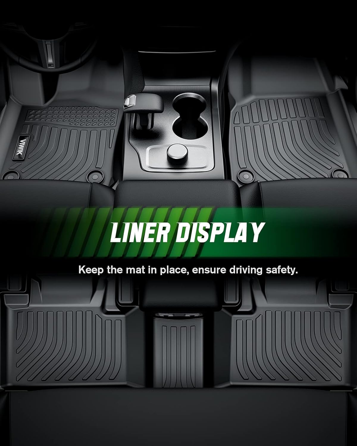 Black Custom Full Set Car Floor Mats Y4614