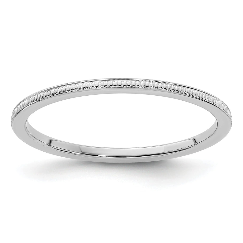 10K White Gold Stackable Band Ring D880