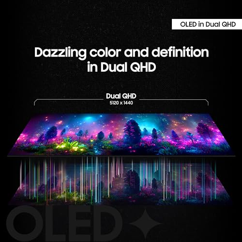 49" Dual QHD QD-OLED Curved Gaming Monitor, 144Hz, 0.03ms W120