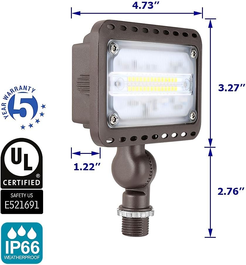 LED Flood Light Outdoor, 16W Landscape Lights, 1500 Lumen Waterproof Security Lights, 3000K Warm White I899119