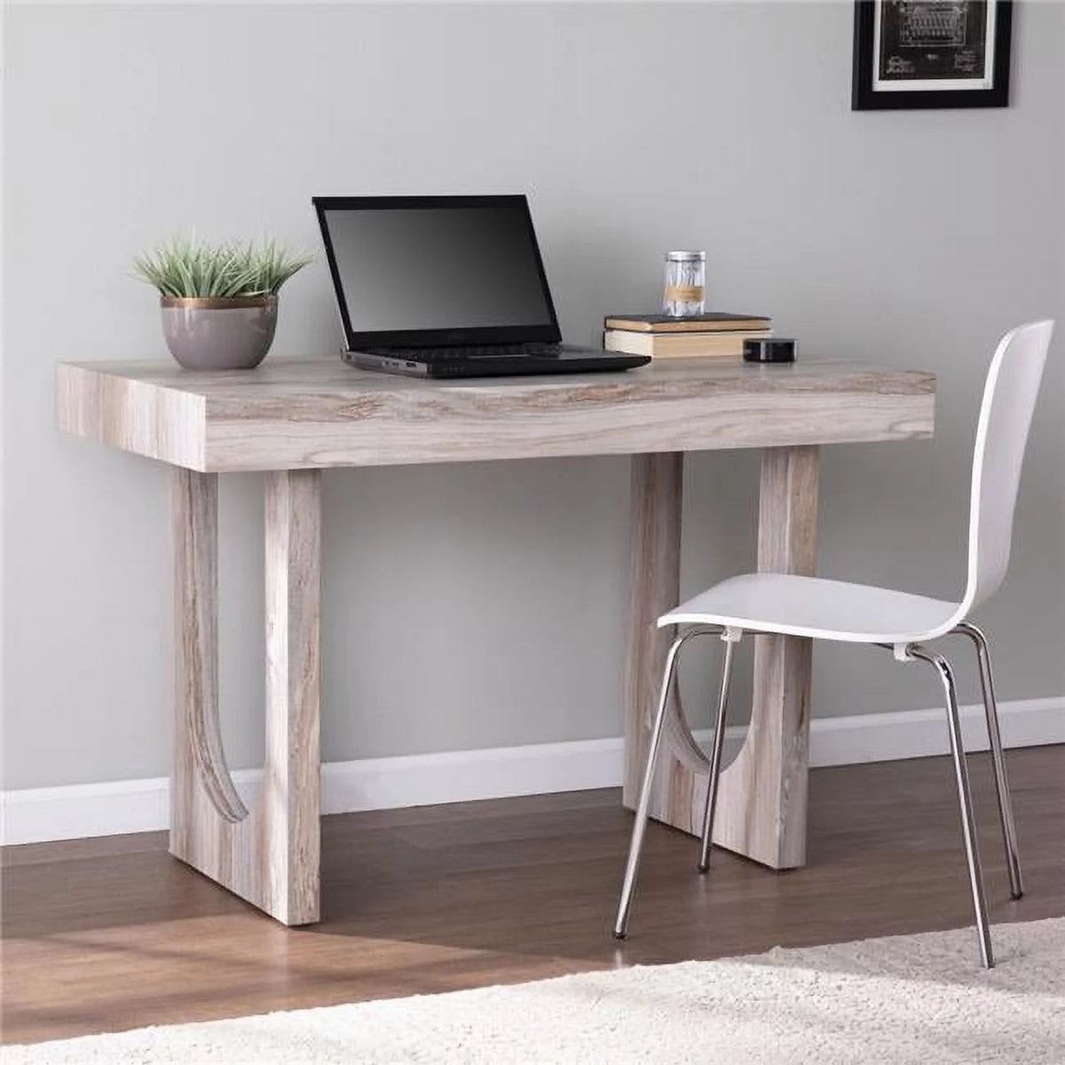 Brown Faux Marble Writing Desk U5477