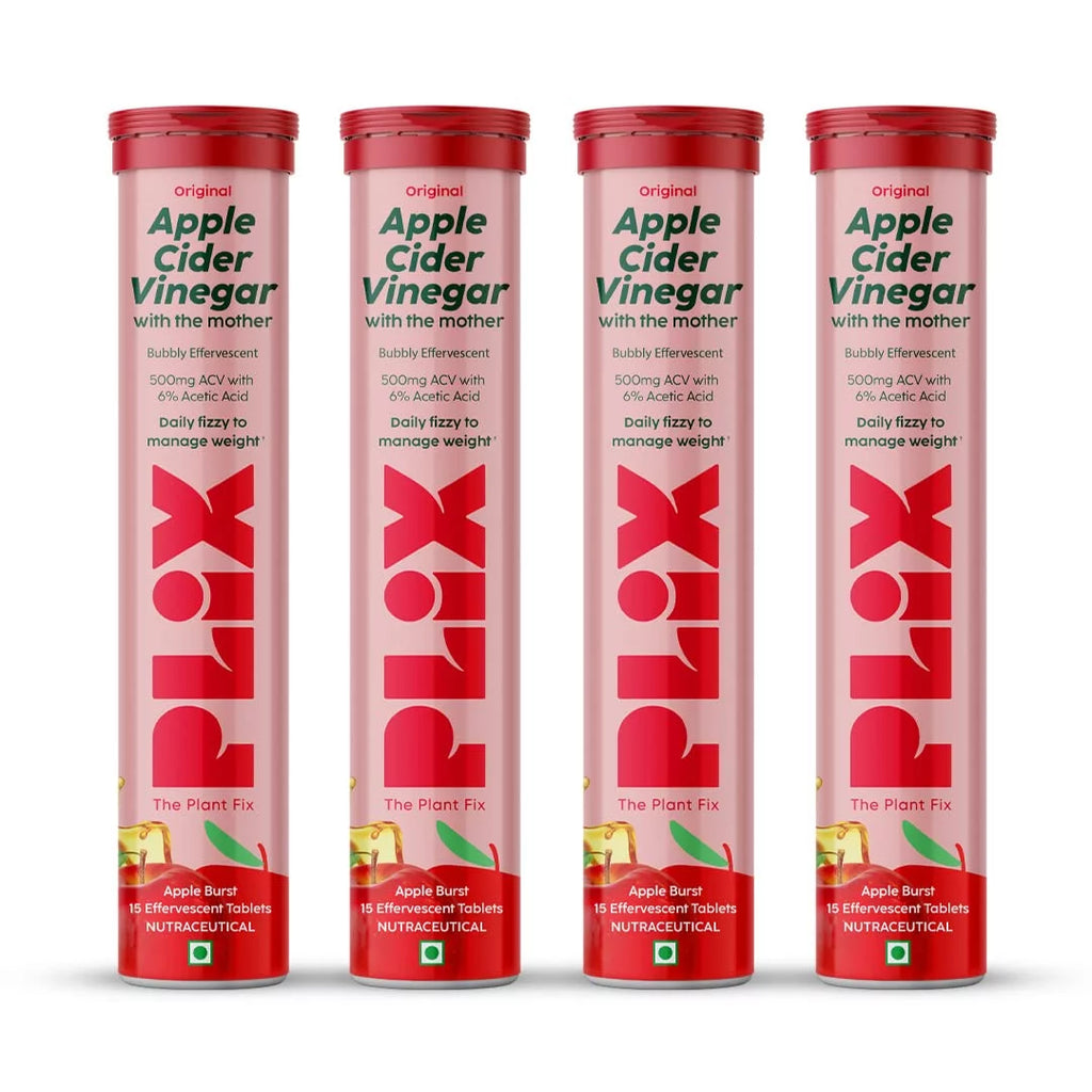 Apple Cider Vinegar 15 Effervescent Tablet with Vitamin B6 & B12 Pack of 4 E973
