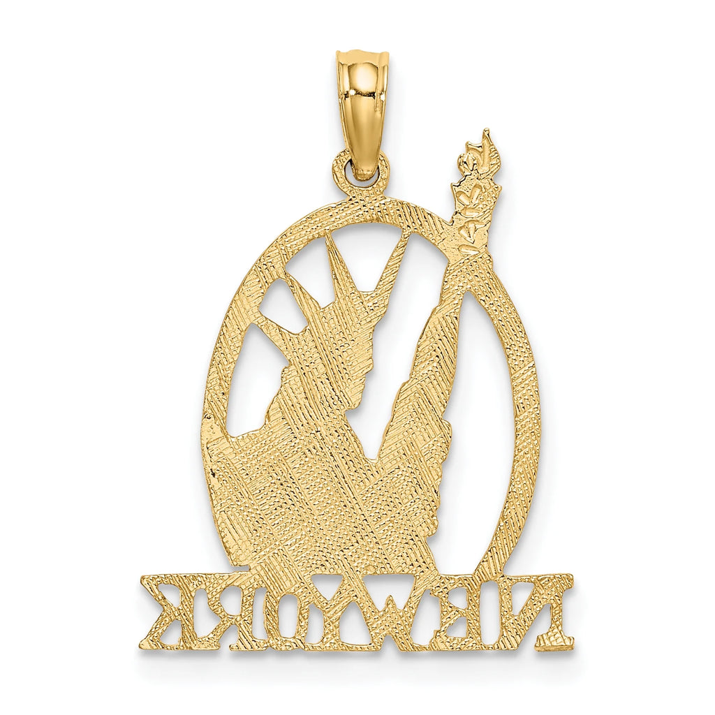 14K Yellow Gold Pendant Charm With 10K Rope Chain Necklace F810