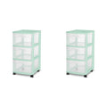 3 Drawer Cart Mint Set of 2 S98894