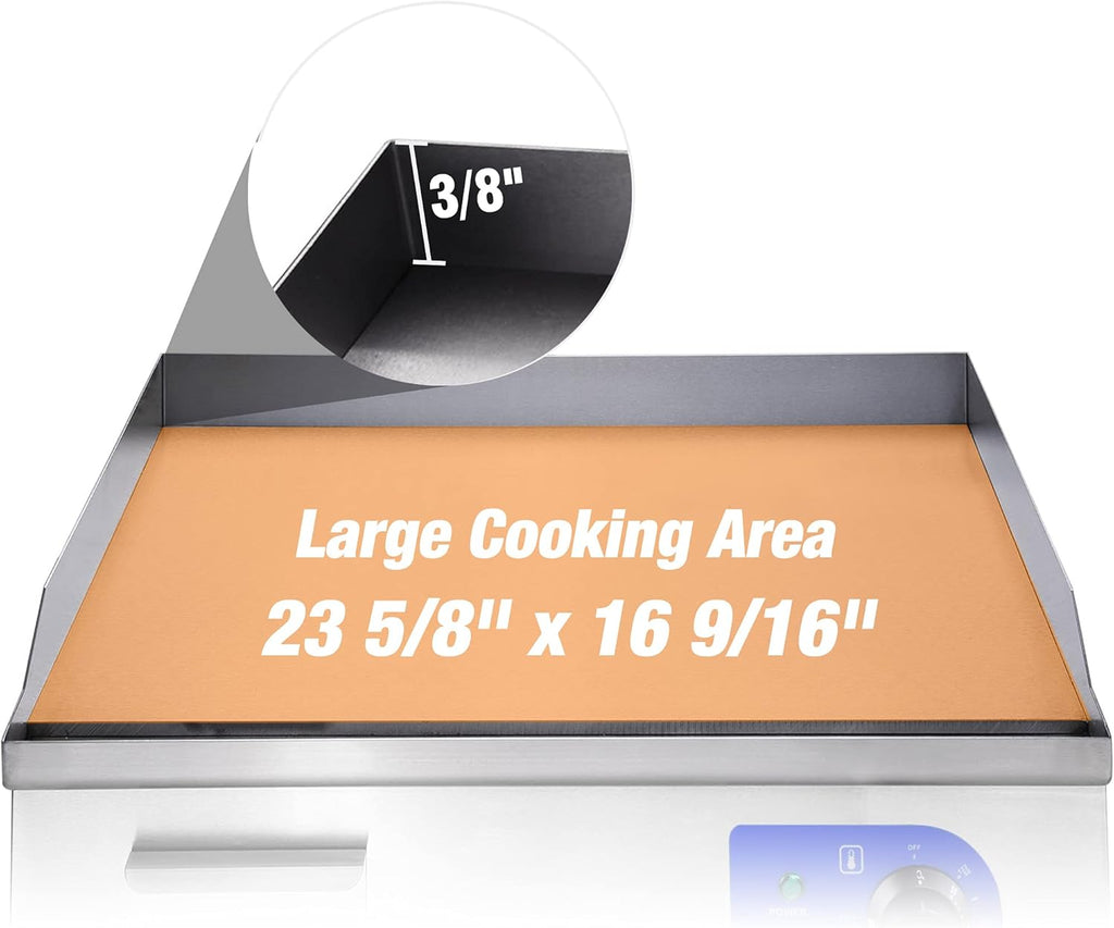 24" 2500W Electric Countertop Griddle Stainless Steel H820