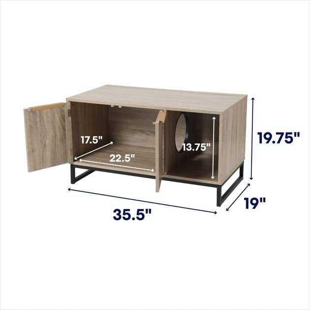 Two Door Bench Cat Litter Box Cover W608