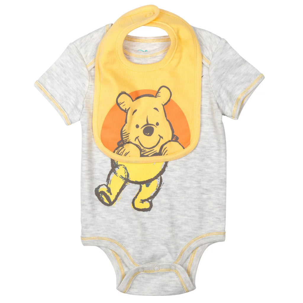 Newborn Baby Boys Bodysuit Pants Bib and Hat 4 Piece Outfit Set G51853