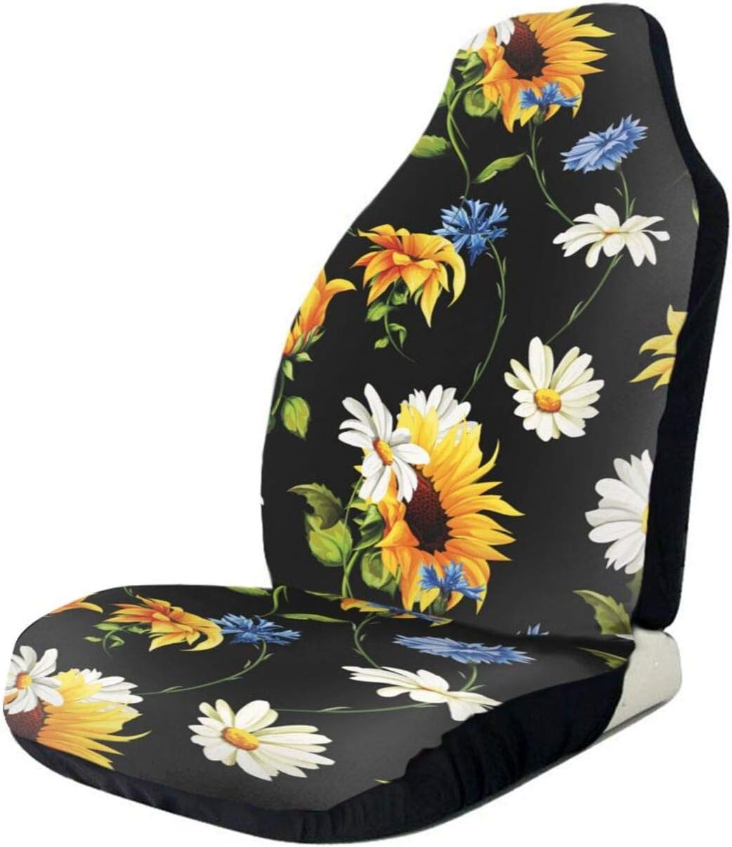 Purple Hearts Printed Bucket Front Auto Seat Covers M6678