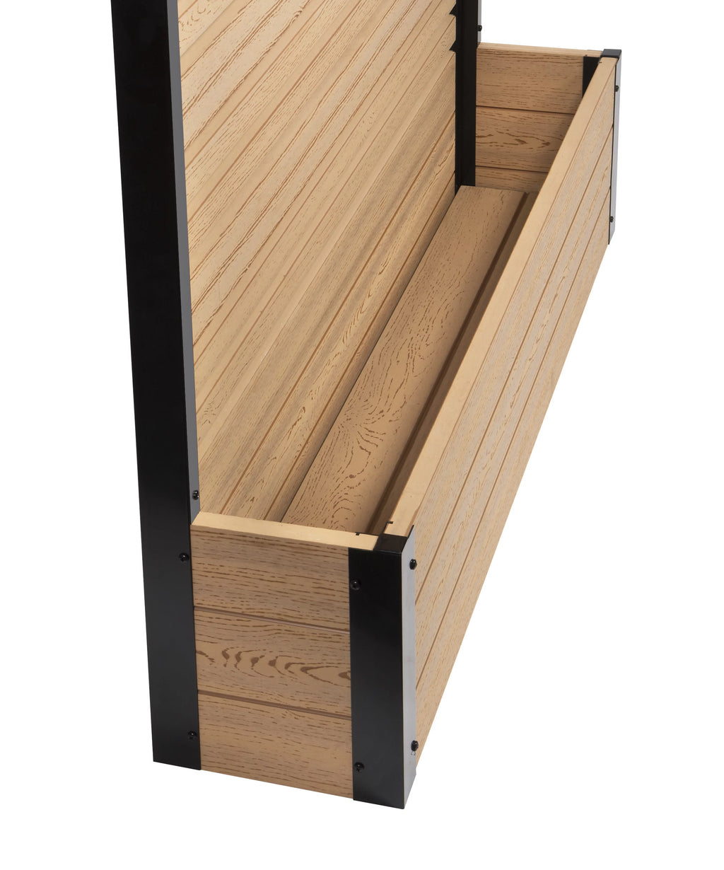 Freestanding Vinyl Outdoor Privacy Screen and Planter Box Kit C693