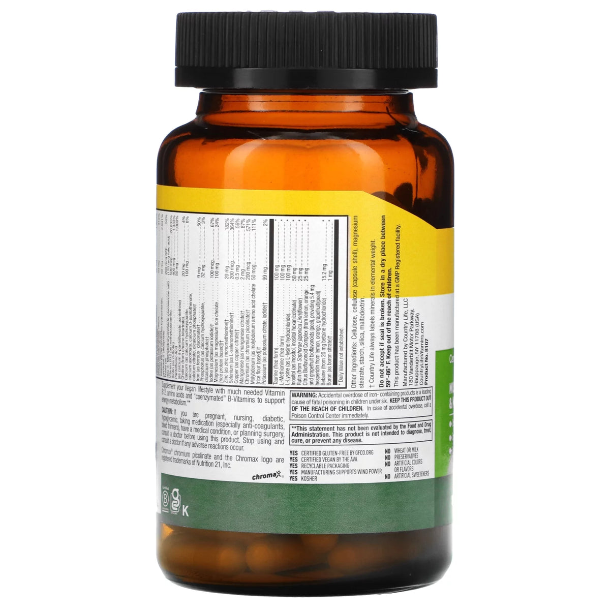 120 Vegan Capsules Multivitamin & Mineral Complex M498799
