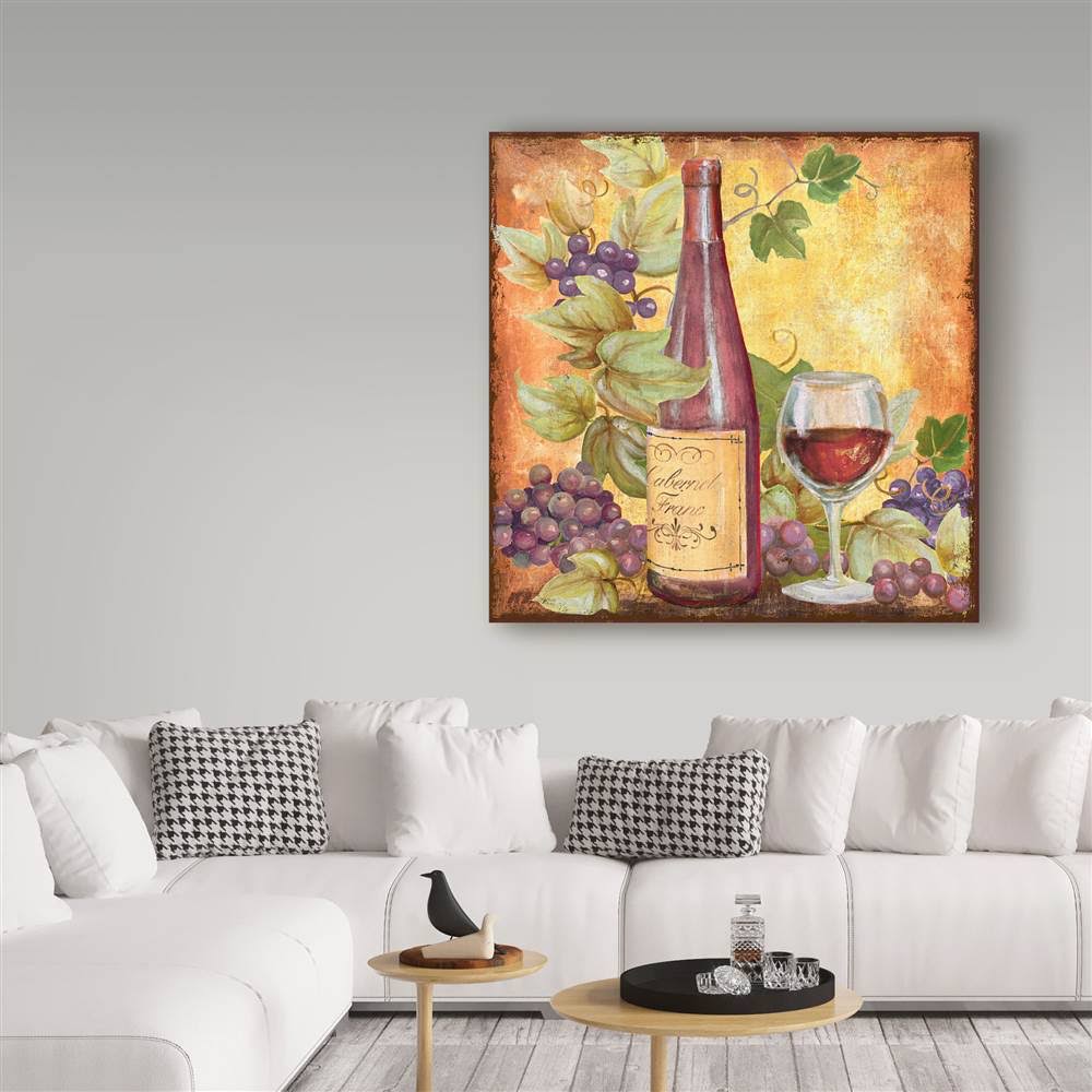 Grapevine and Wine Red Gallery-Wrapped Canvas Art V2692