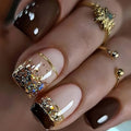 Short Square Press on Nails Set with Stickers B286418