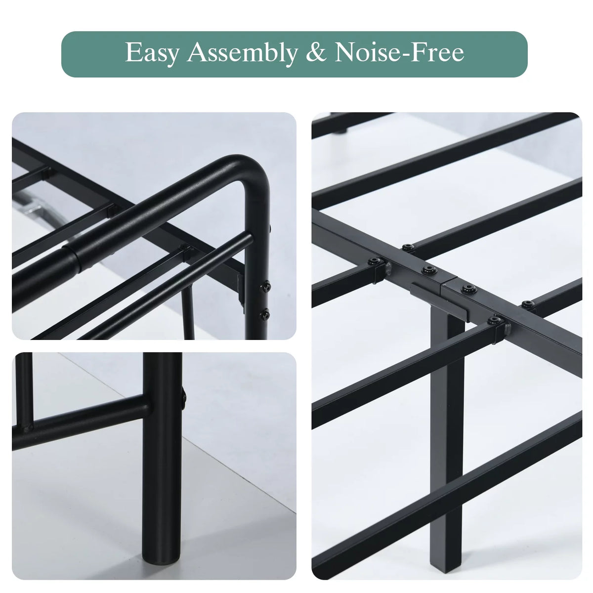 Twin Size Metal Bed Frame with Headboard and Footboard I206