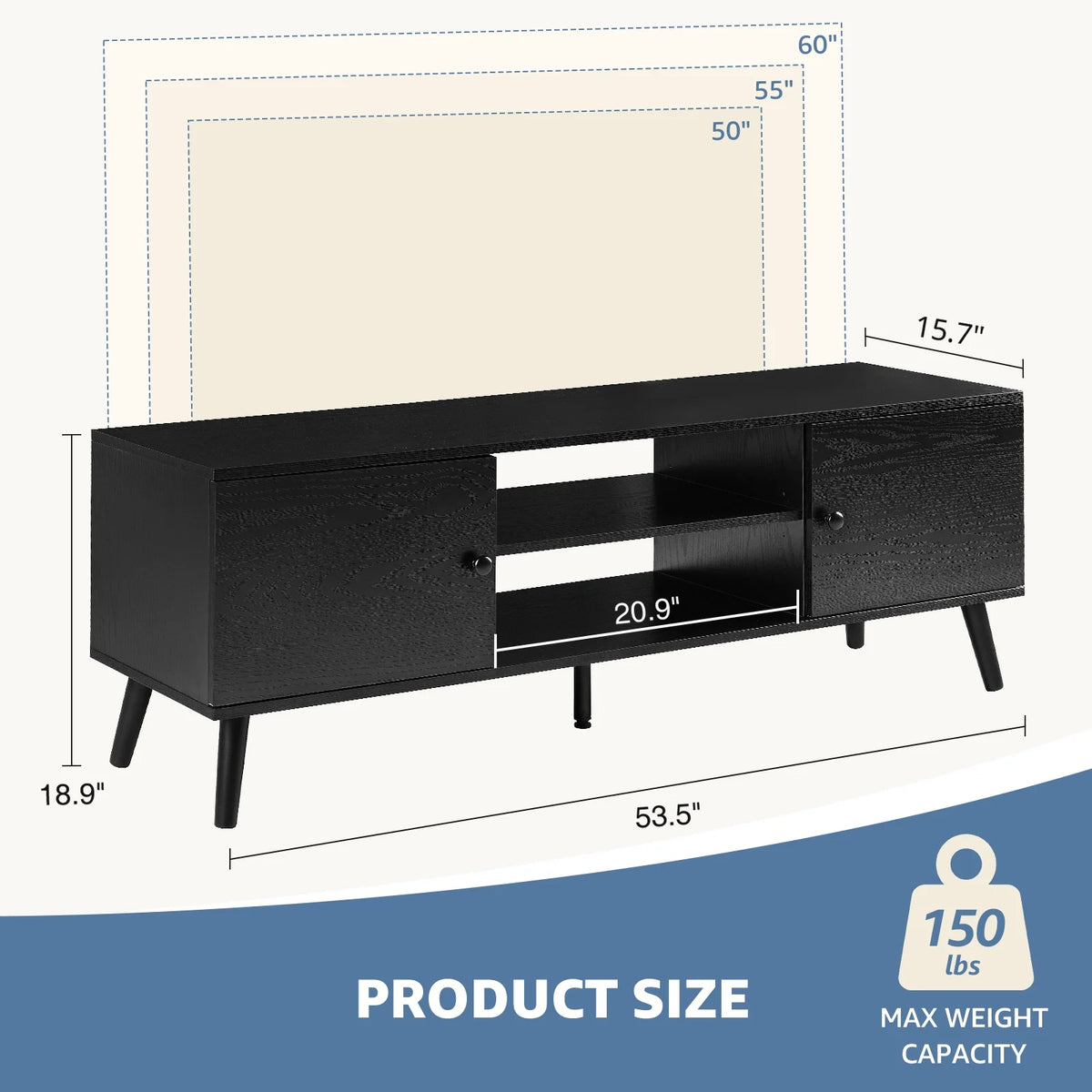 Modern TV Stand for 55 60 inch TV with Storage E303194