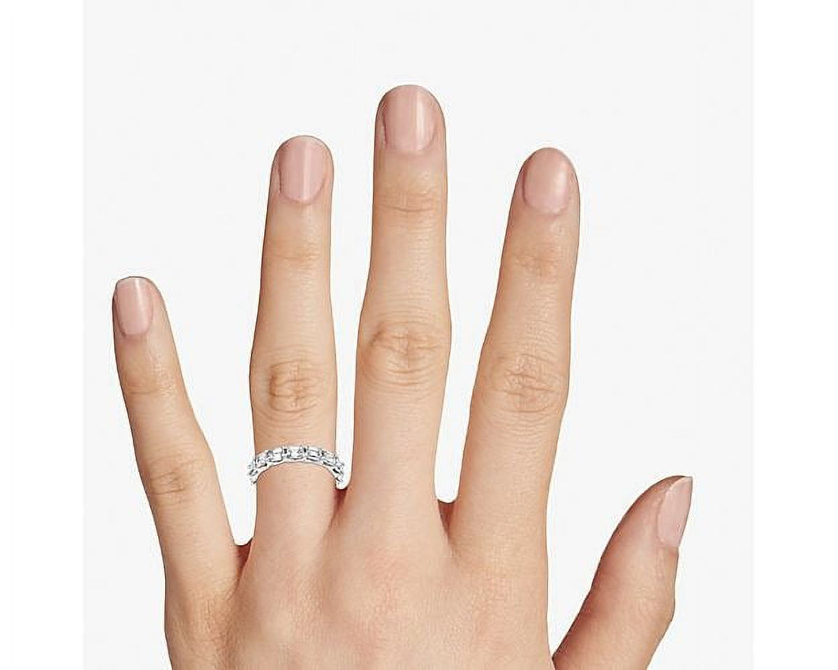 14K White Gold Emerald Cut Diamond Eternity Band B665446
