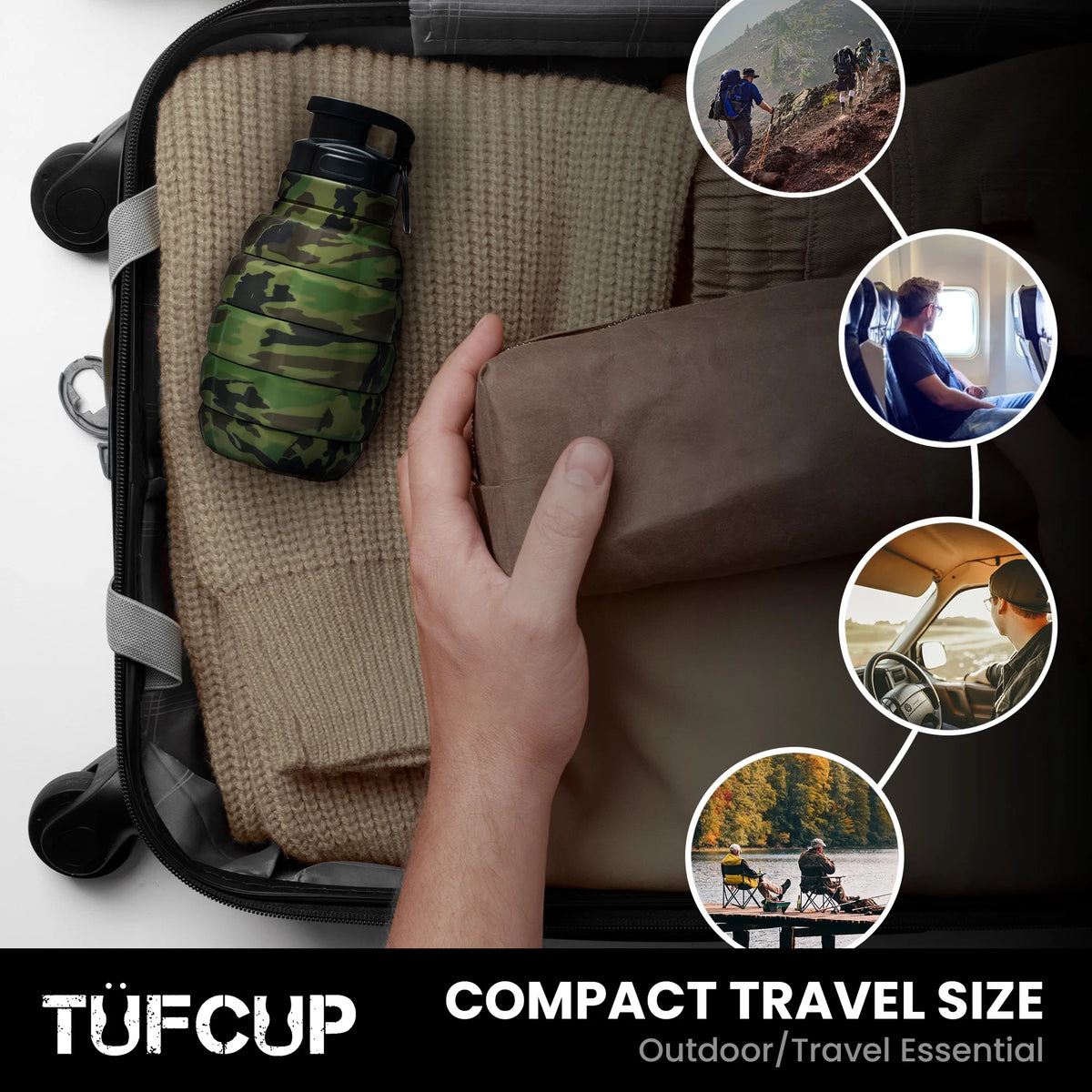 Green Camo Collapsible Spill Resistant Silicone Spit Cup with Lid B664265