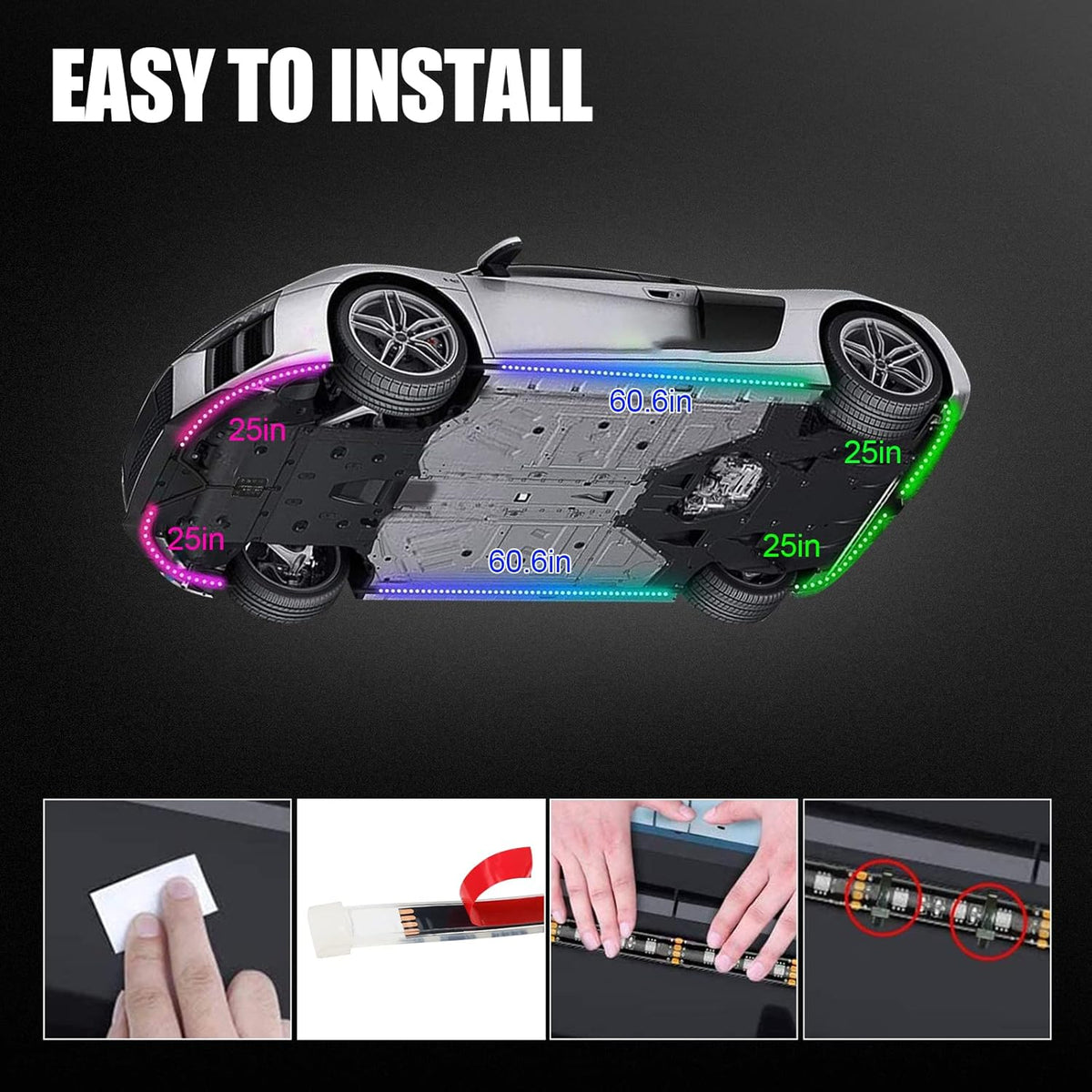 6 PCS LED Car Underglow Light Kit D508