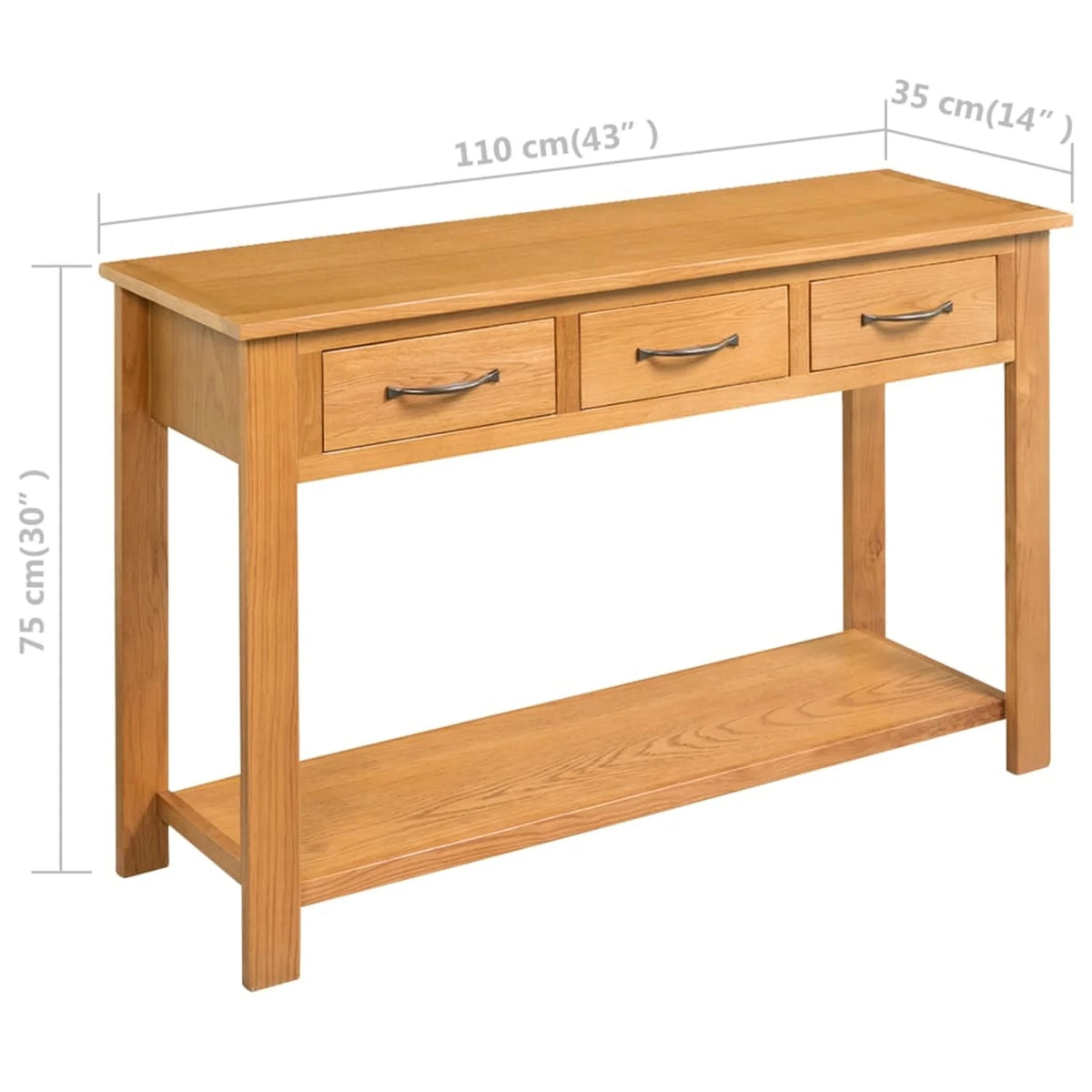 Solid Oak Wood Console Table L346490