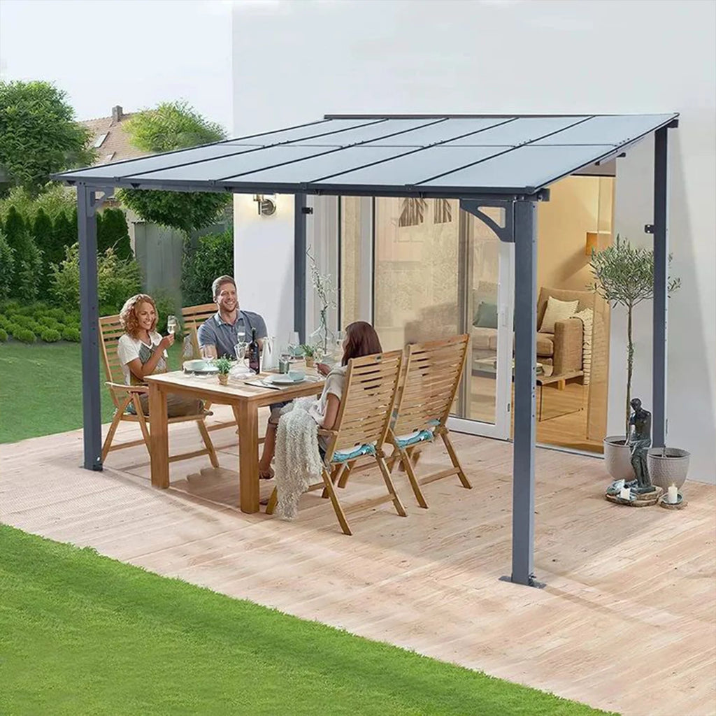 Aluminum Pergola with Canopy 10 Ft. W x 10 Ft. D R8310