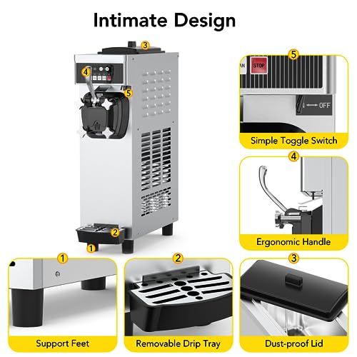 1200W Single Flavor Soft Serve Ice Cream Machine M890