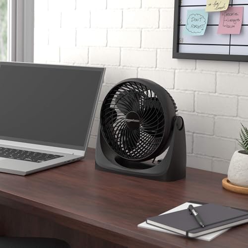 11-Inch Air Circulator Fan with 90-Degree Tilt Head, 3 Speed Settings, Black D31668