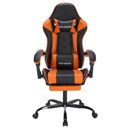 Ergonomic Gaming Chair with Footrest and Massage B864411