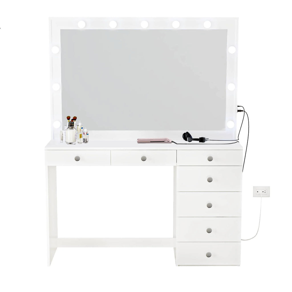 Modern Lighted Vanity Set with Mirror V610530
