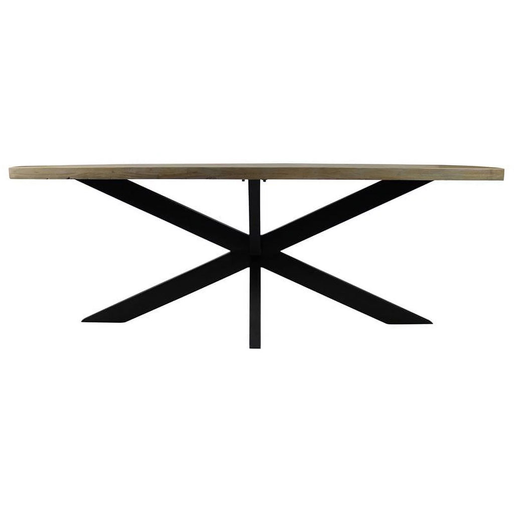 Solid Wood Dining Table with Cast Iron Legs D230848