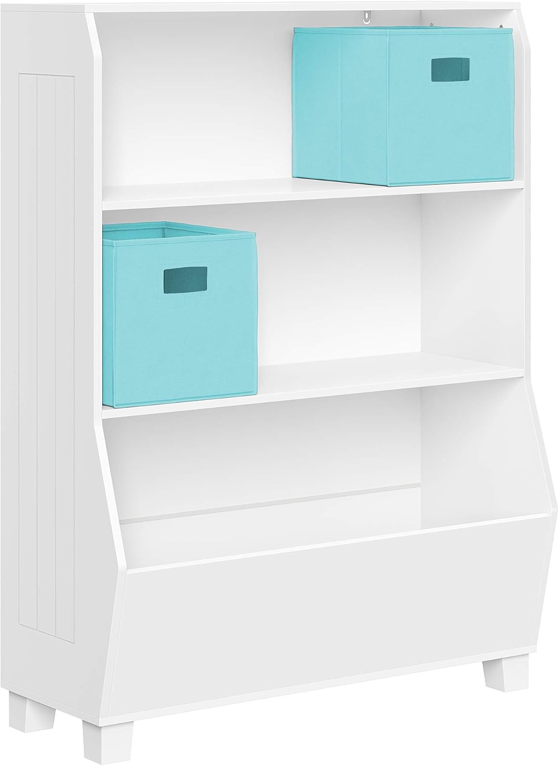 White Bookcase with Toy Organizer D948