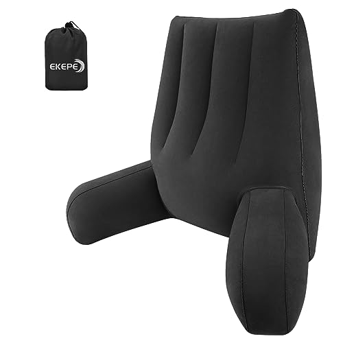 Grey Inflatable Reading Backrest Pillow with Arm Support H1153