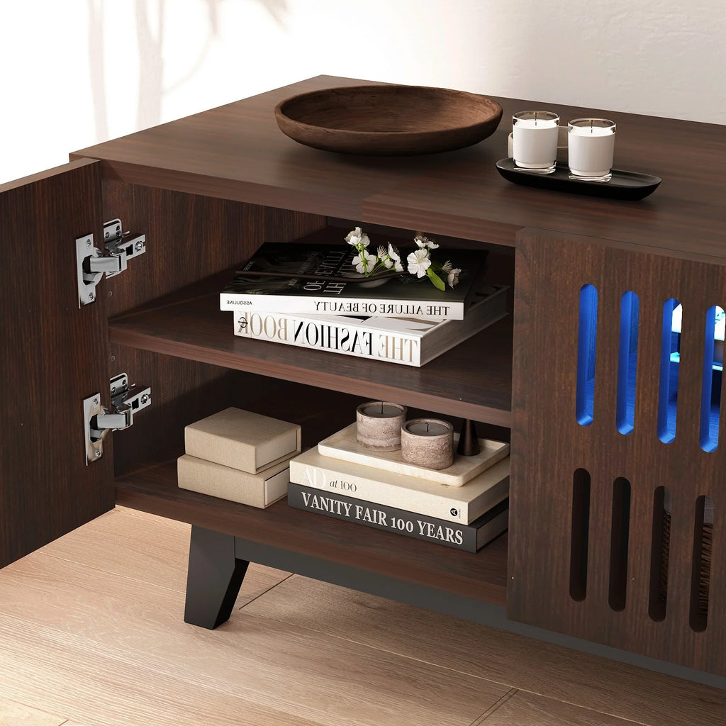 Mid Century Modern TV Stand with Storage and Cable Management Holes Q92352