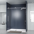 56 in. Frameless Sliding Shower Door, Clear Tempered Glass B543361