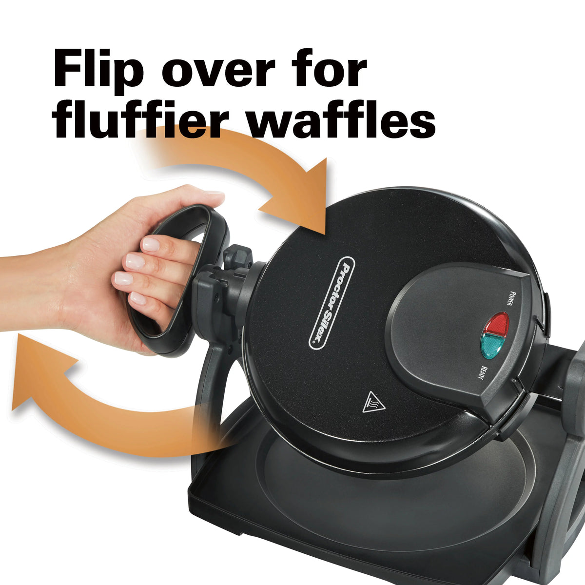 Flip Belgian Waffle Maker with Non-Stick Plates H37771