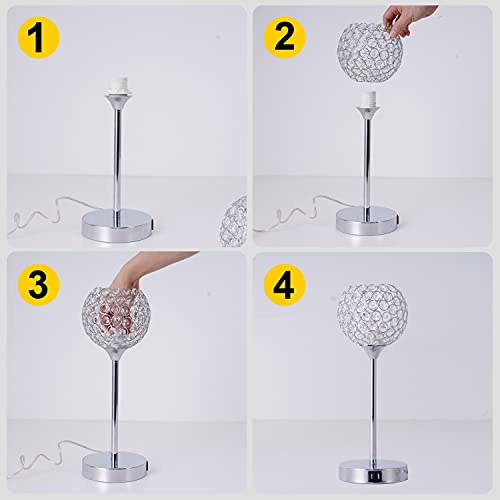 3-Way Dimmable Touch Control Table Lamp with 2 USB Charging Ports B360