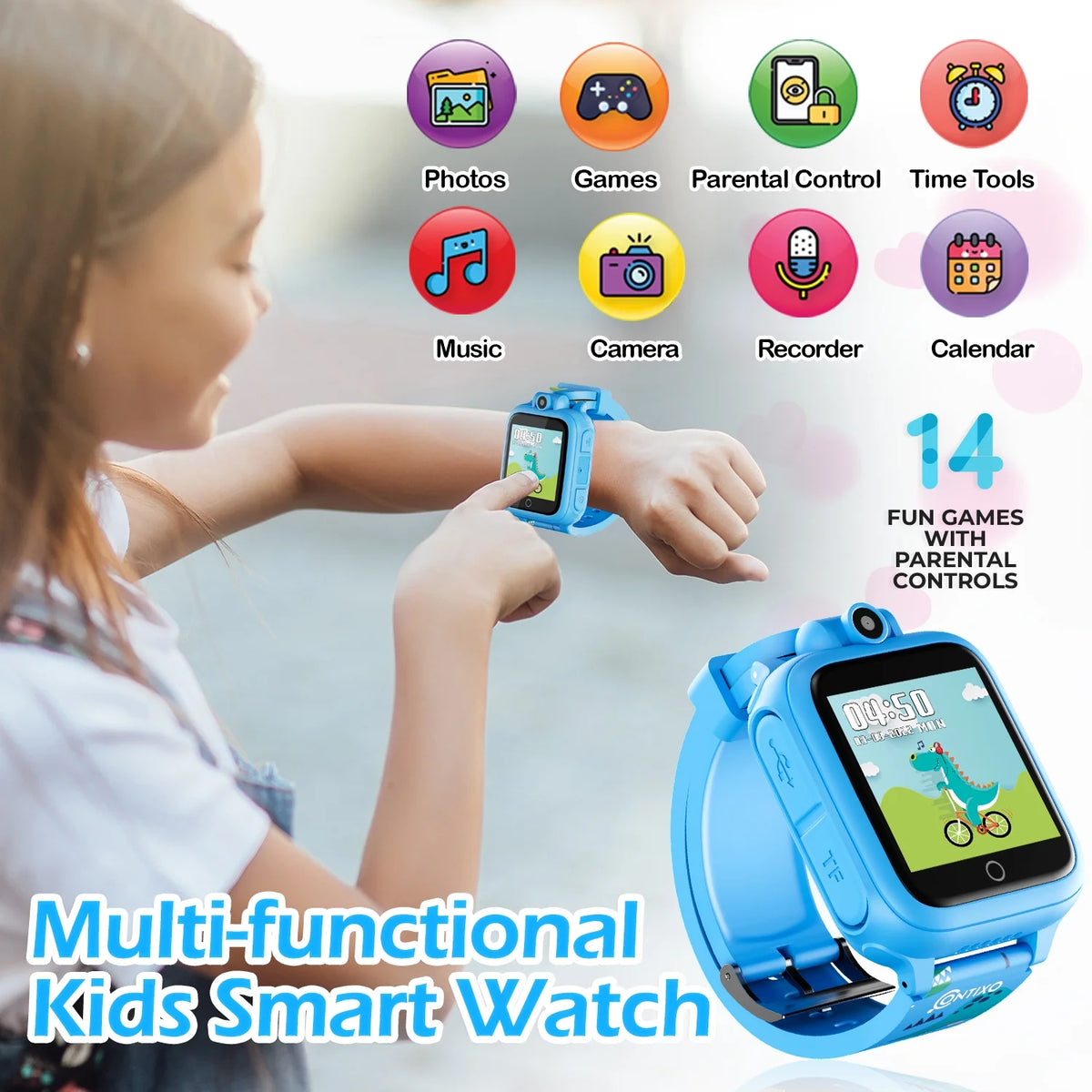 10" Android Kids Tablet and Smart Watch Bundle 64GB, Blue M3279