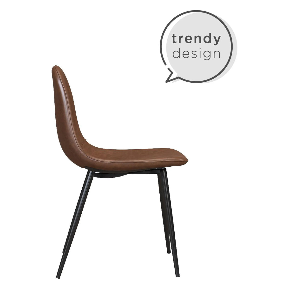 Camel Faux Leather Upholstered Dining Chair, Set of 4 Z56145