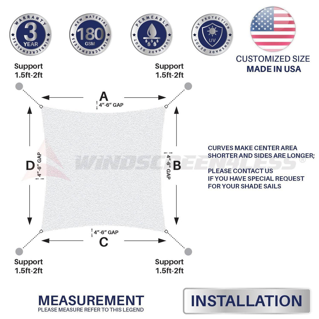 Brown Sun Shade Sail Square Canopy V5005
