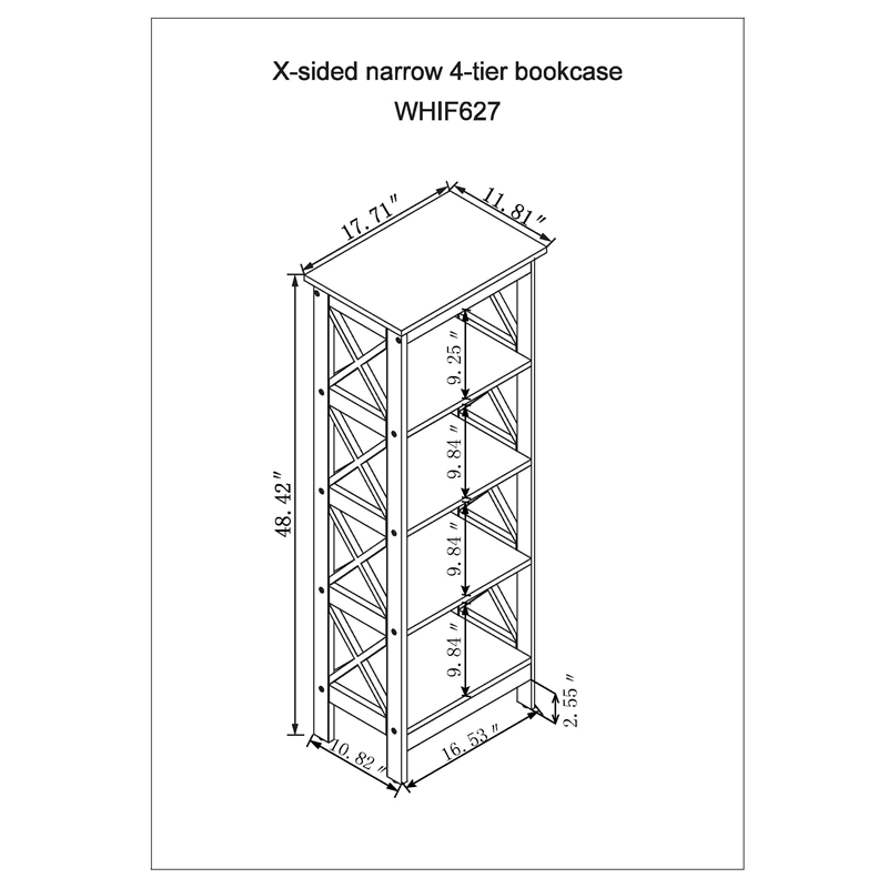Black 4-Tier Bookcase D43183