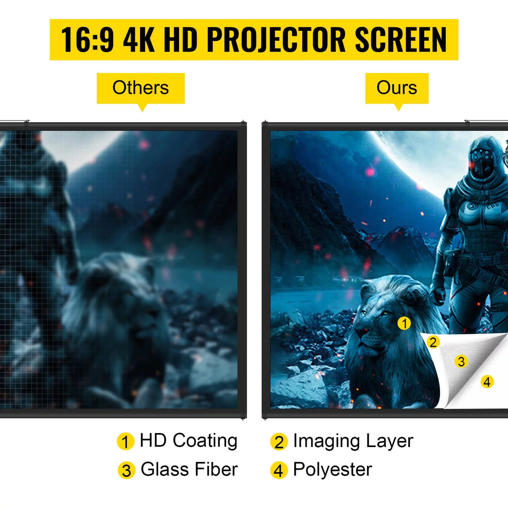 100 inch 16:9 Portable Projector Screen with Stand X1262