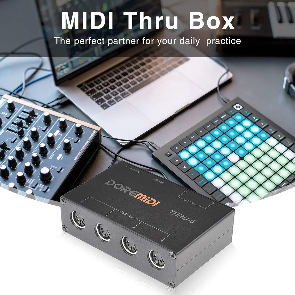 USB MIDI Interface 1-in 6-out MIDI Thru Box S156