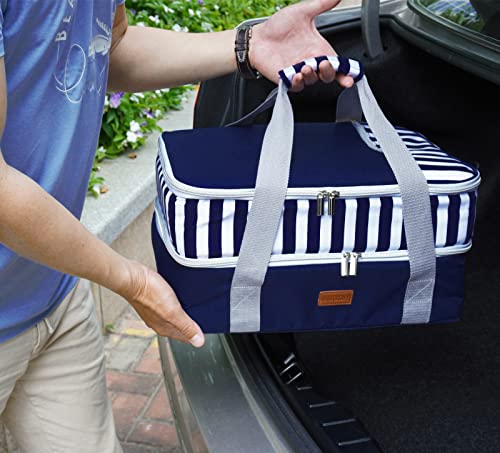 Blue Double Insulated Casserole Carrier Bag Q695994