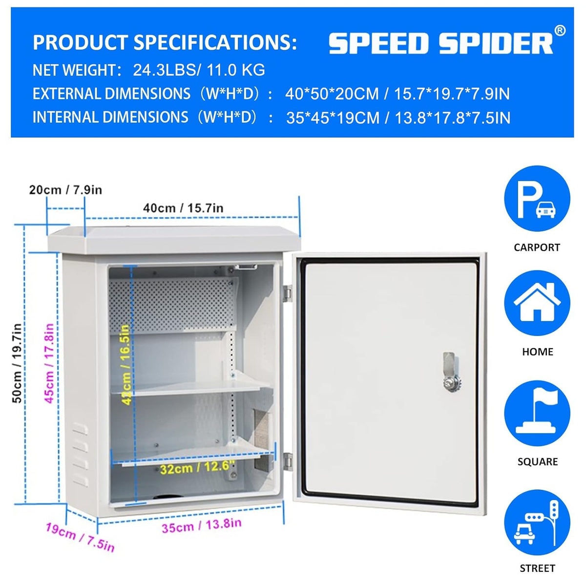 Outdoor Stainless Steel Weatherproof Electrical Box with Mounting Plate T39216