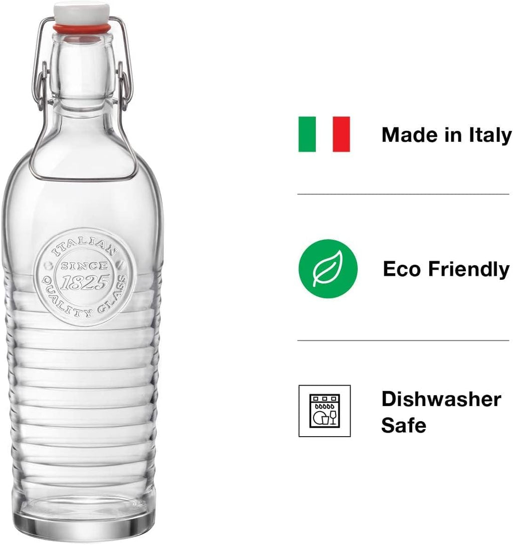 37.25oz Glass Water Bottle with Metal Clamp N345938
