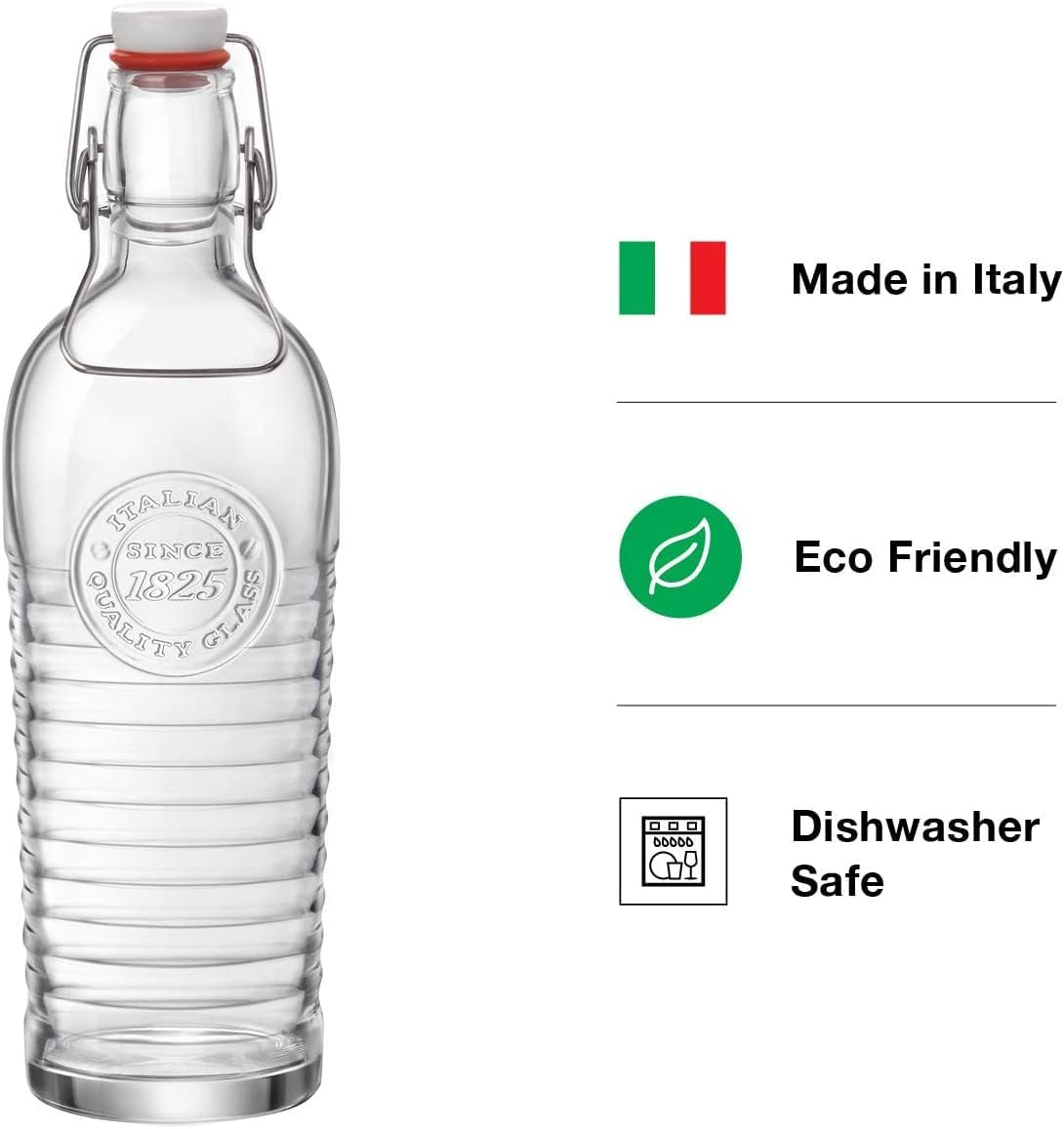 37.25oz Glass Water Bottle with Metal Clamp N345938