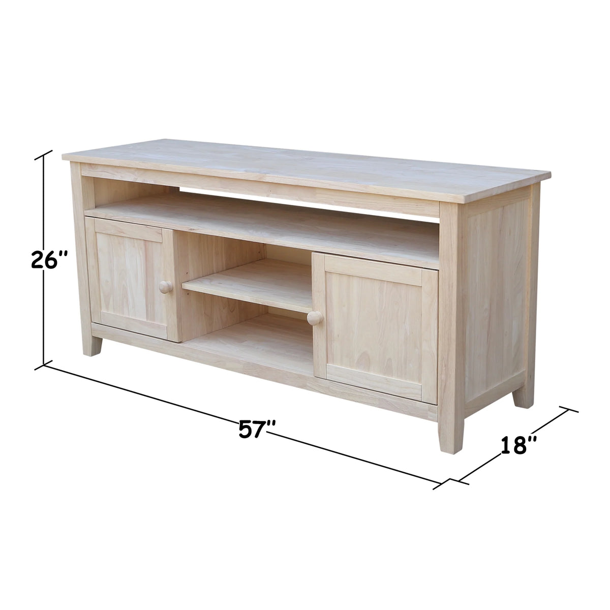 Solid Wood TV Stand with 2 Doors K34530