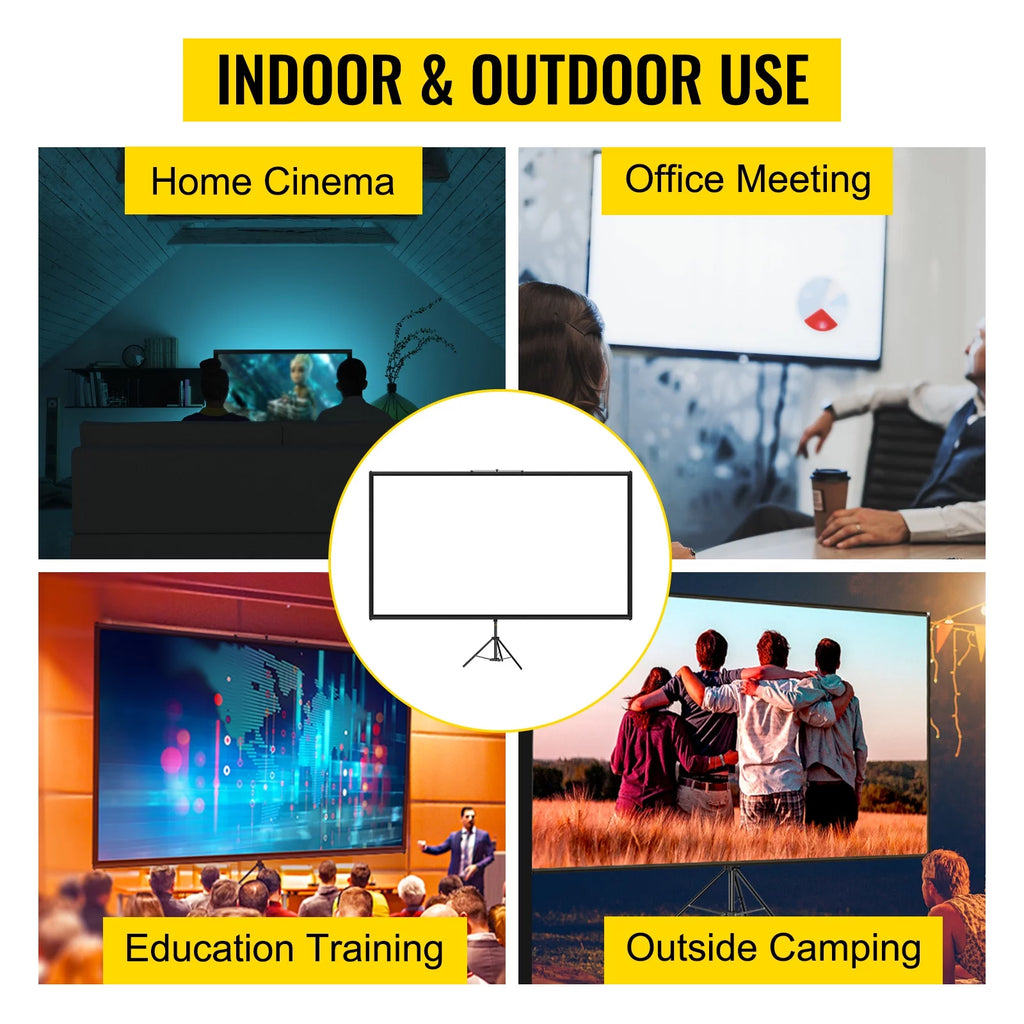 100 inch 16:9 Portable Projector Screen with Stand X1262