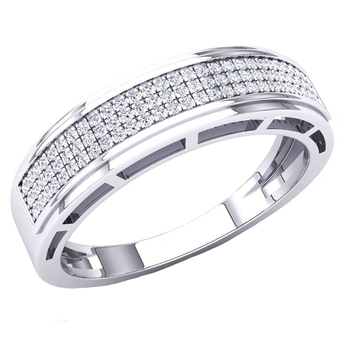 10K White Gold Diamond Wedding Band F6249